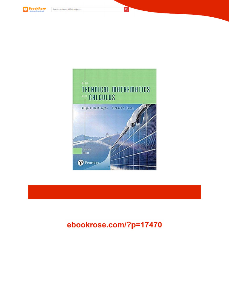 Basic Technical Mathematics With Calculus 11th Edition Digital