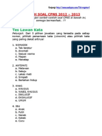 Download Soal Tes CPNS Tahun 2012 - 2013 by Amir Uddin SN102690041 doc pdf