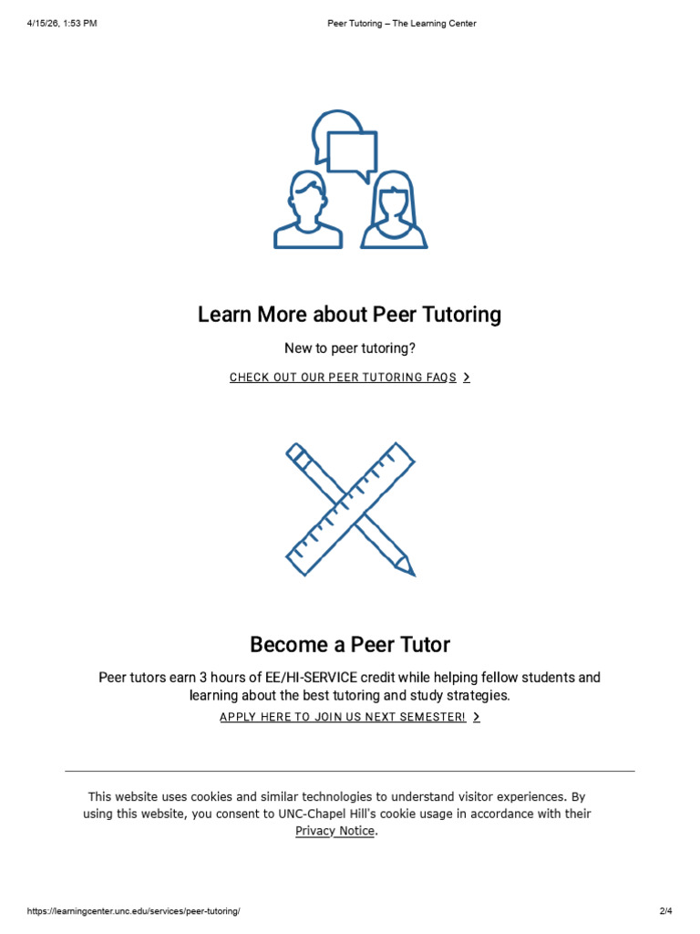 Peer Tutoring – the Learning Center | PDF