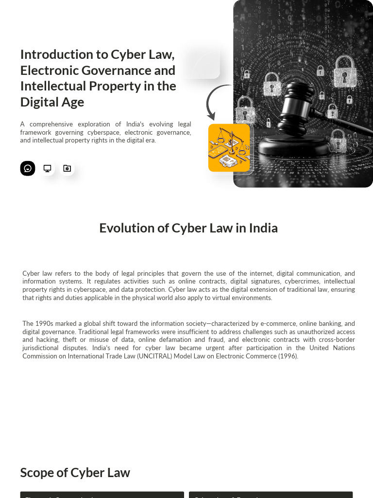1. Introduction to Cyber Law | PDF | Intellectual Property | Copyright ...