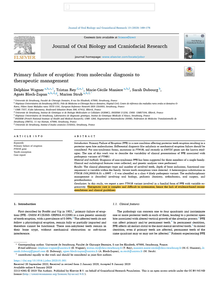 Wagner Et Al. (2023) | PDF | Tooth | Dental Anatomy