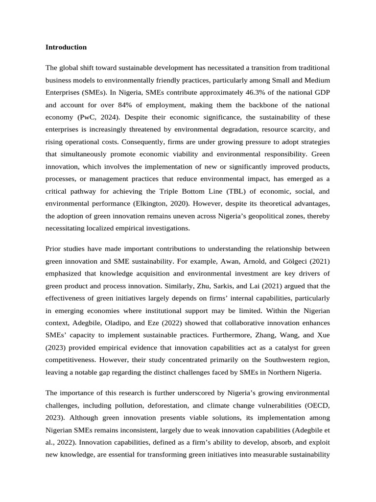 IBR Updated Article | PDF | Innovation | Sustainability