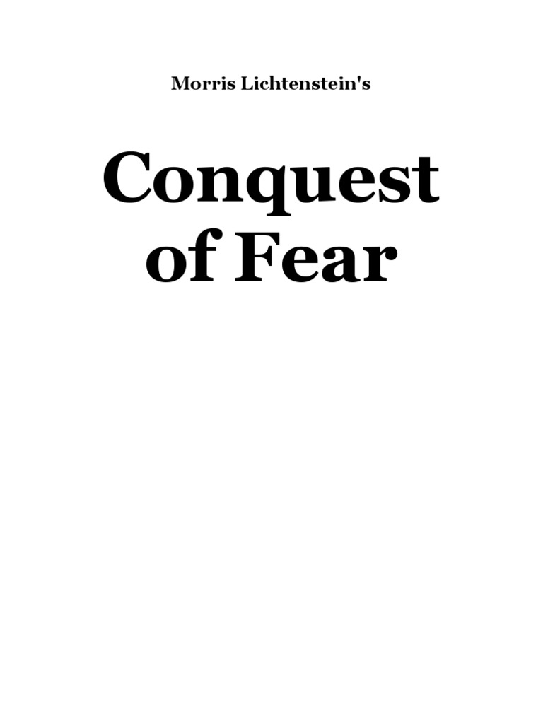 Conquest of Fear Morris Lichtenstein PDF Fear God