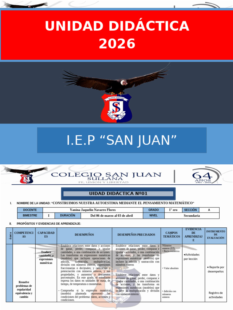 Unidad de Aprendizaje 01 - 2026 | PDF | Aprendizaje | Geometría