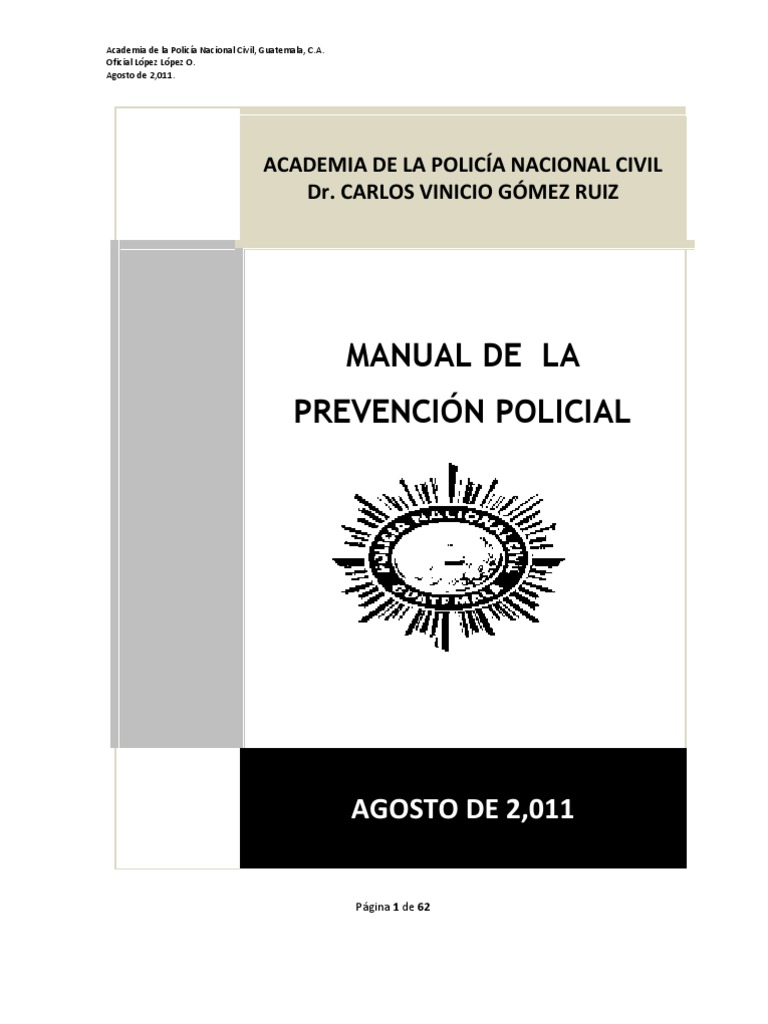 Manual de Prevención Policial en Guatemala | PDF | Delito | Derecho penal