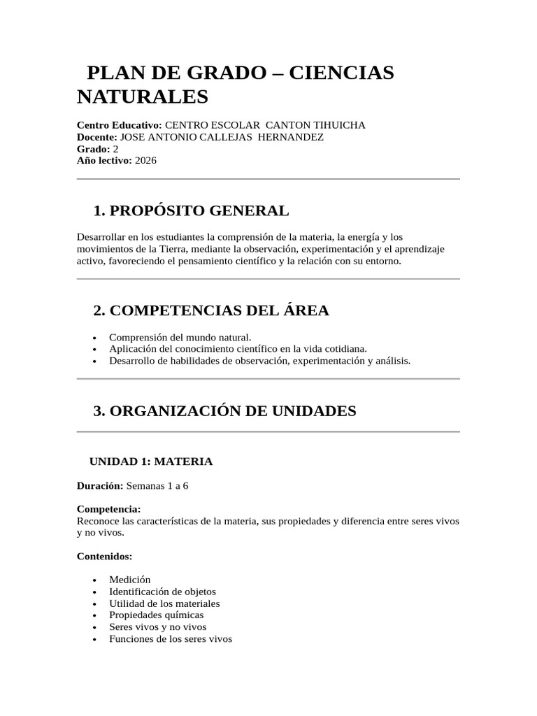 ? Plan de Grado Segundo Grado | PDF | Aprendizaje | Importar
