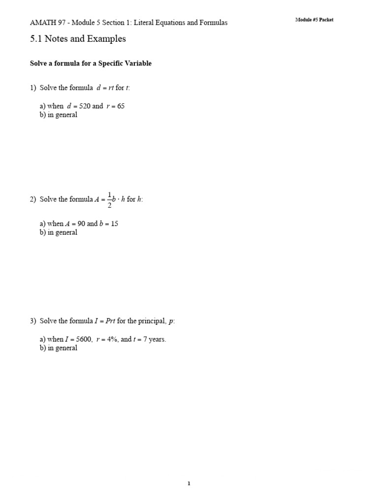 Module #5 Packet-1 | PDF | Elementary Mathematics