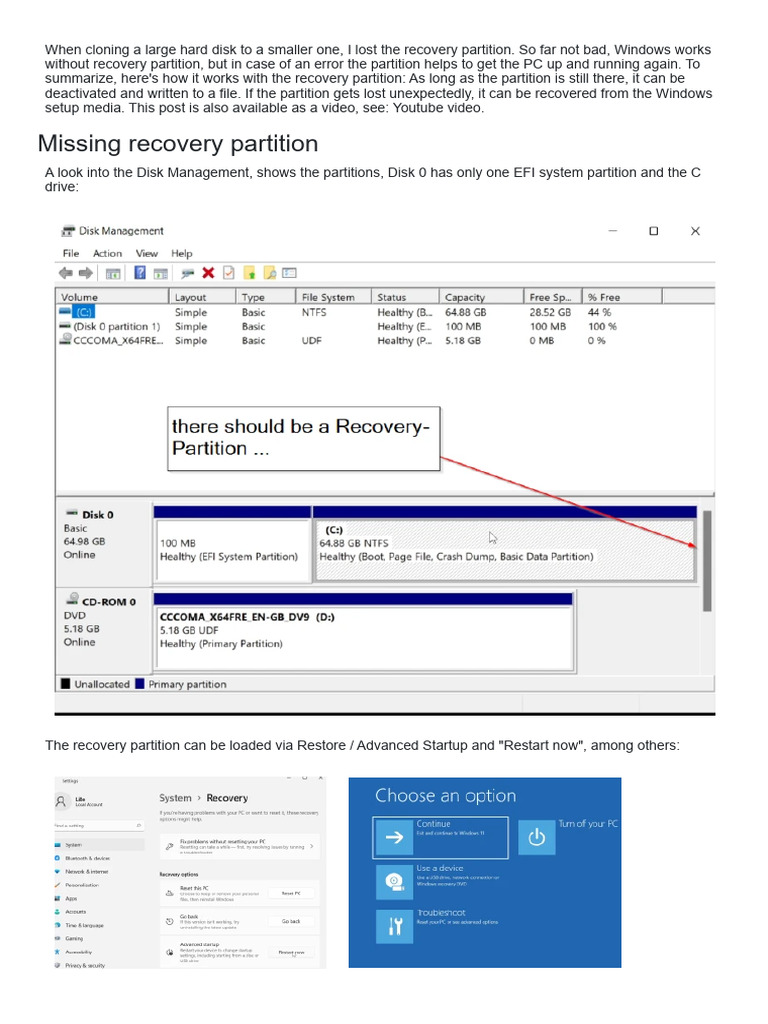 GUIA_Create a missing recovery partition | PDF | Computer File | System ...