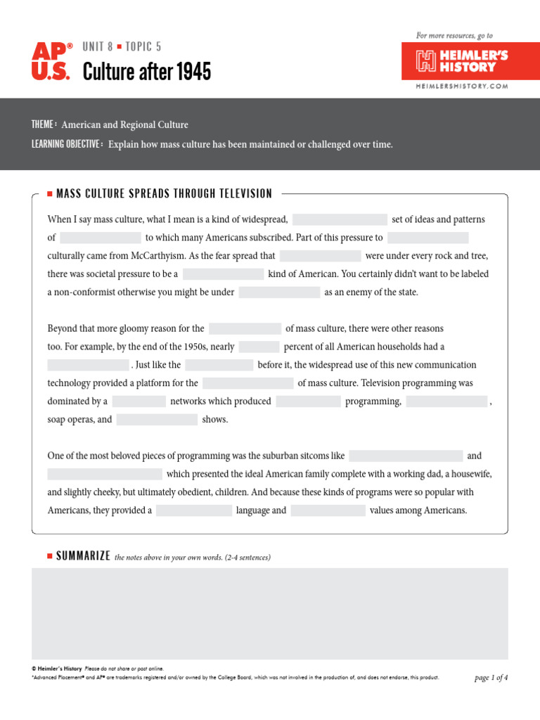 Kami Export - Xianghao Ye - AP US Unit 8 Topic 5 Noteguides | PDF