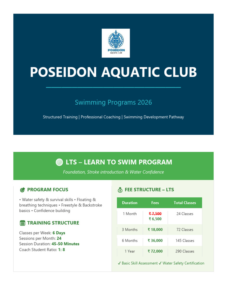 PAC Programs_Brochure 2026 | PDF | Swimming (Sport) | Underwater Diving