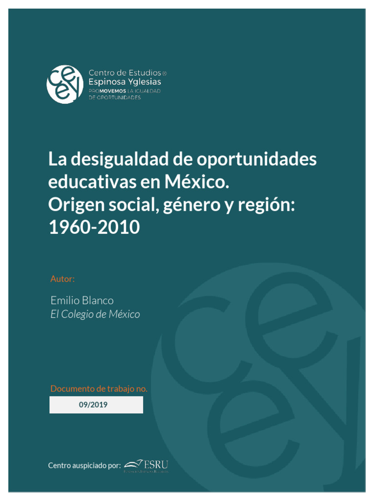1.- La Desigualdad de Oportunidades... Blanco, e | PDF | Desigualdad ...