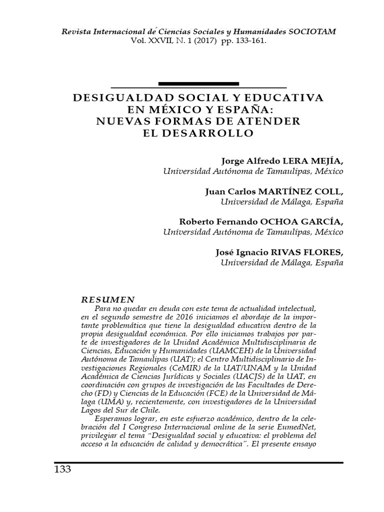 2.- Desigualdad Social y Educativa ...Lera j. | PDF | Desigualdad ...
