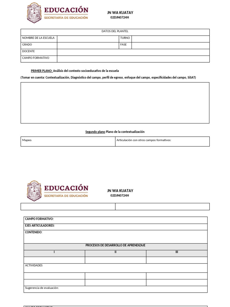 PLAN analítico 2do preescolar | PDF | Evaluación | Escuelas
