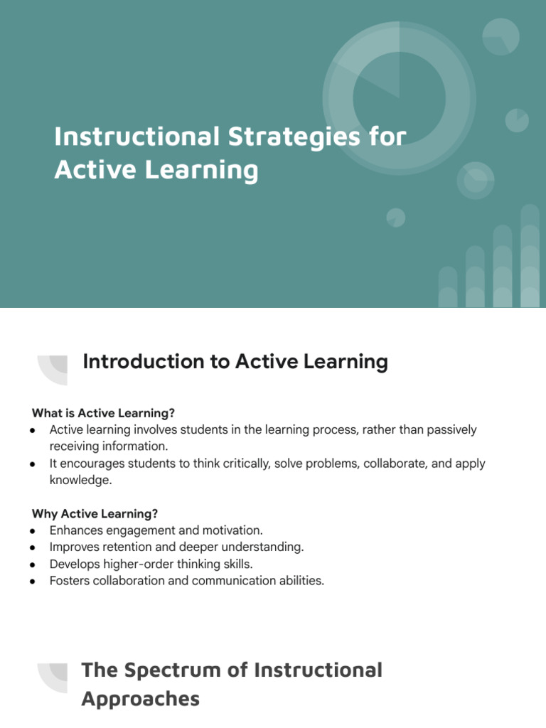 1.1. Instructional Strategies For Active Learning | PDF | Learning ...