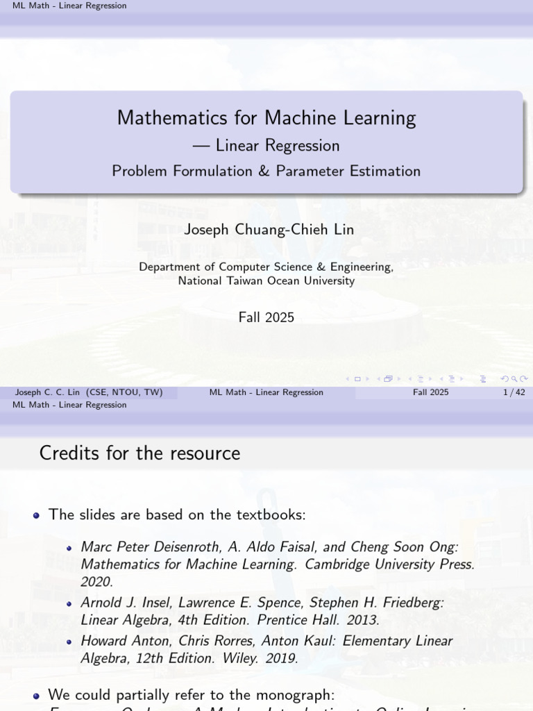 19. ML Math Linear Regression MLE and MAP | PDF | Errors And Residuals ...