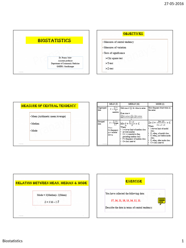 Bio Statistics | PDF | Mean | Coefficient Of Variation