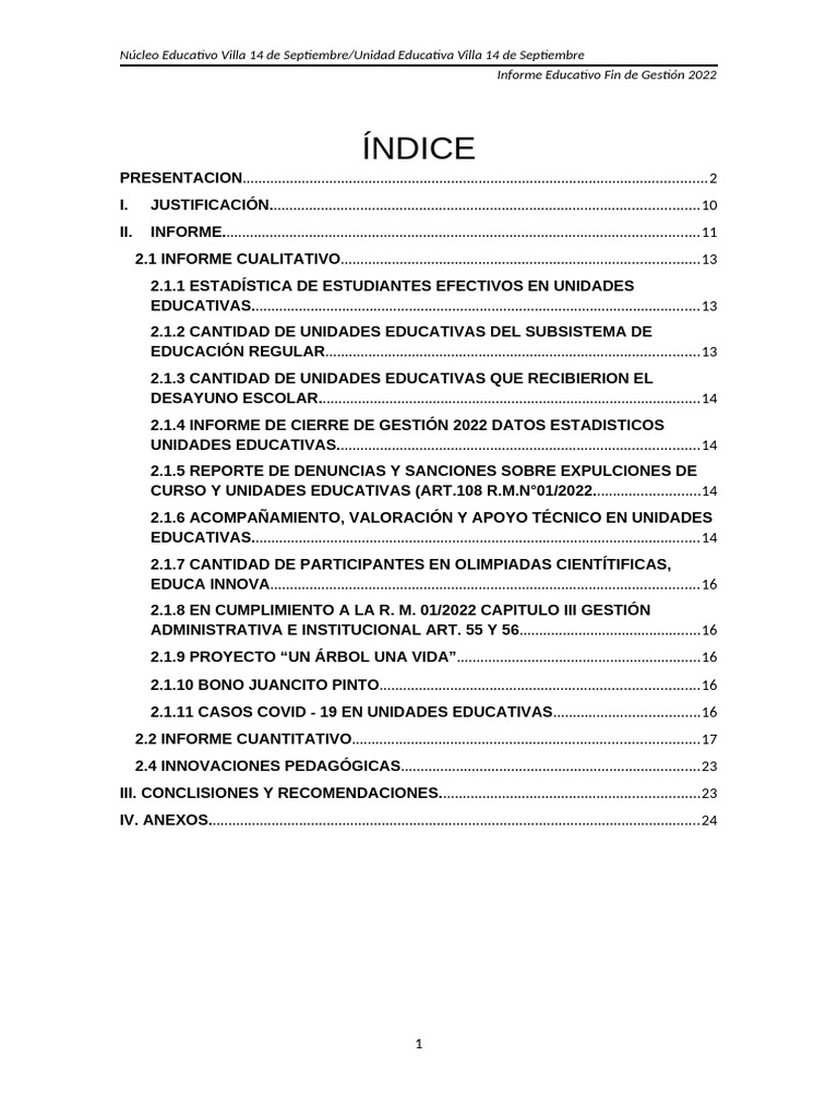 INFORME FINAL 2022 | PDF | Plan de estudios