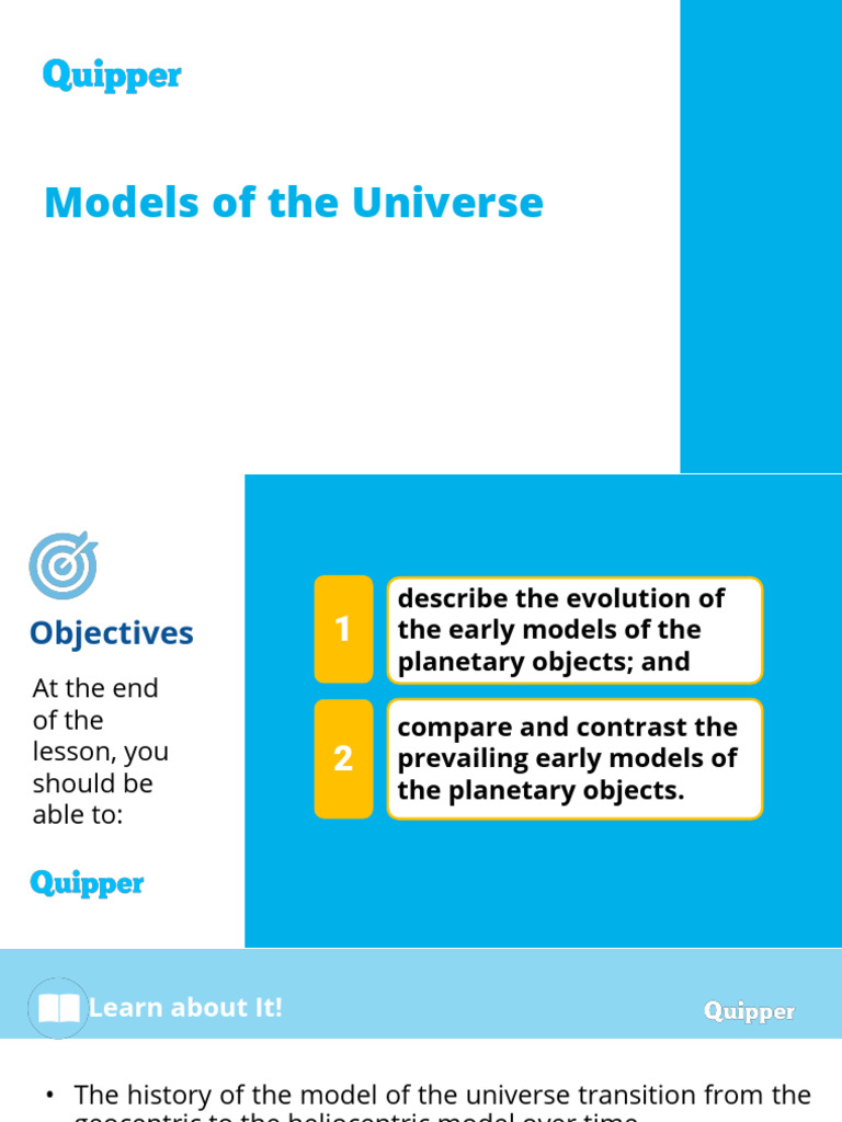 LESSON 3-Models of The Universe | PDF | Heliocentrism | Universe
