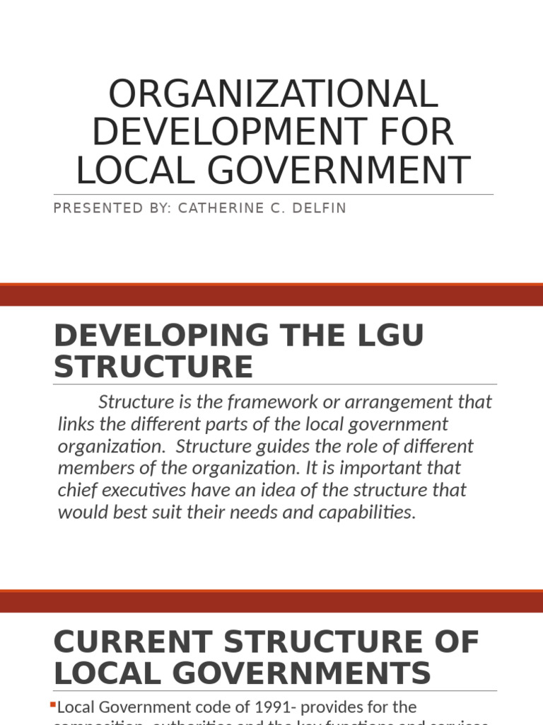 3- Organizational Development in the LGU- C. DELFIN | PDF | Governance ...
