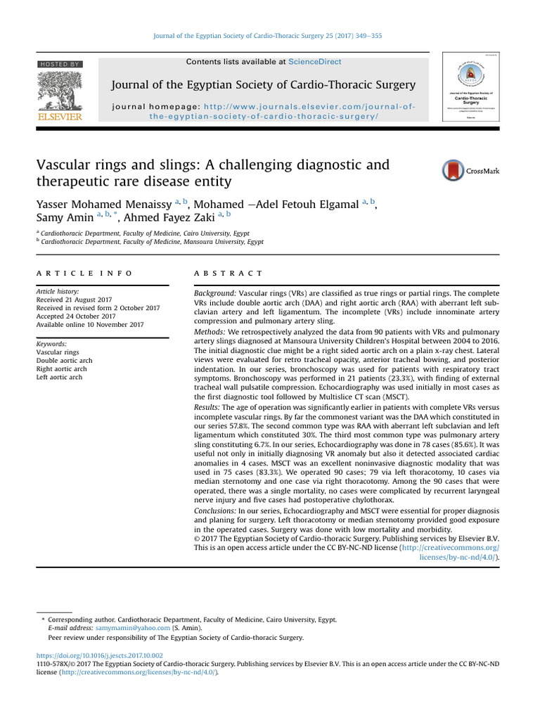 VascularringsandslingsAchallengingdiagnosticandtherapeuticrarediseaseen ...