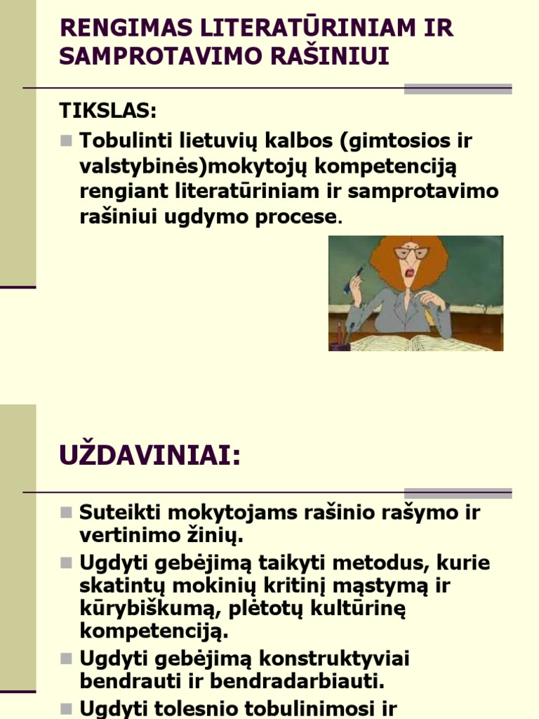 Literatūrinis Rašinys. 2 | PDF