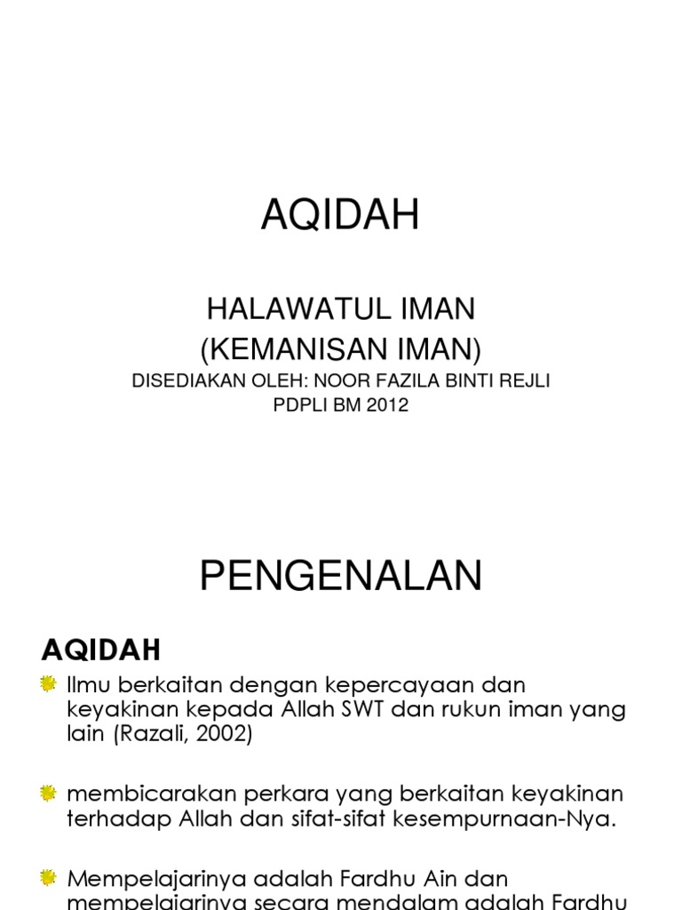 Aqidah Halawatul Iman Pdf