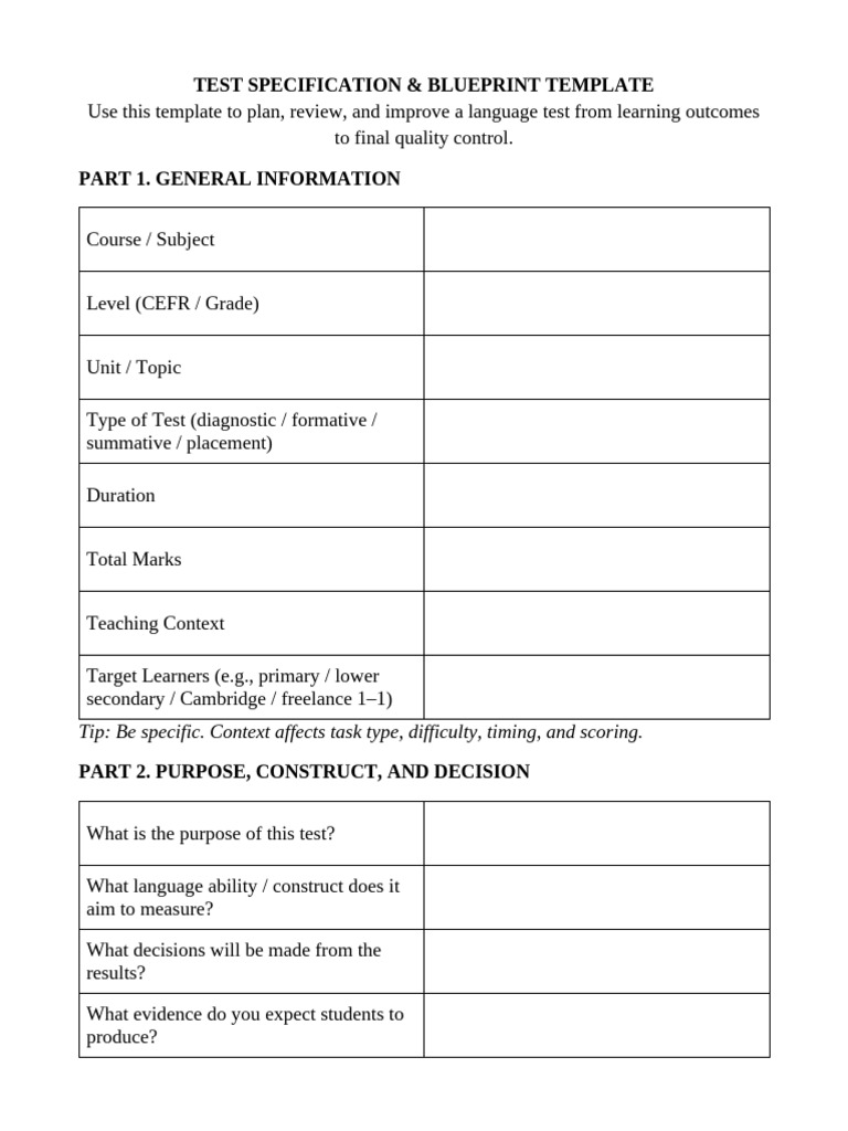 Delivered - Test Specification Template | PDF | Learning | Cognitive ...