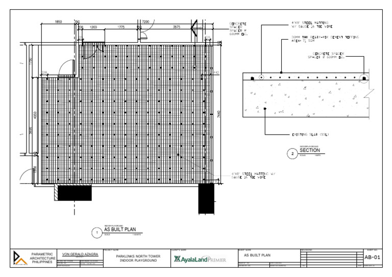 Parametric Parklinks Indoor Play Area Concrete Topping Drawing ...