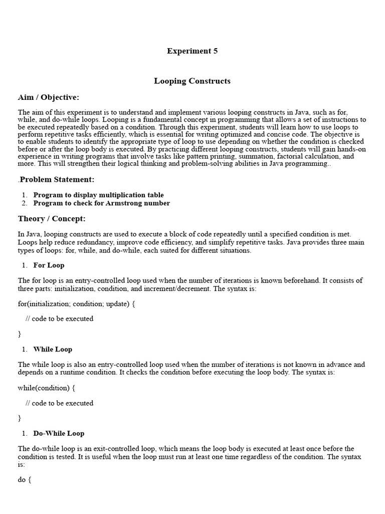 experiment 5.docx_20260302_203823_0000 | PDF | Control Flow | Software ...