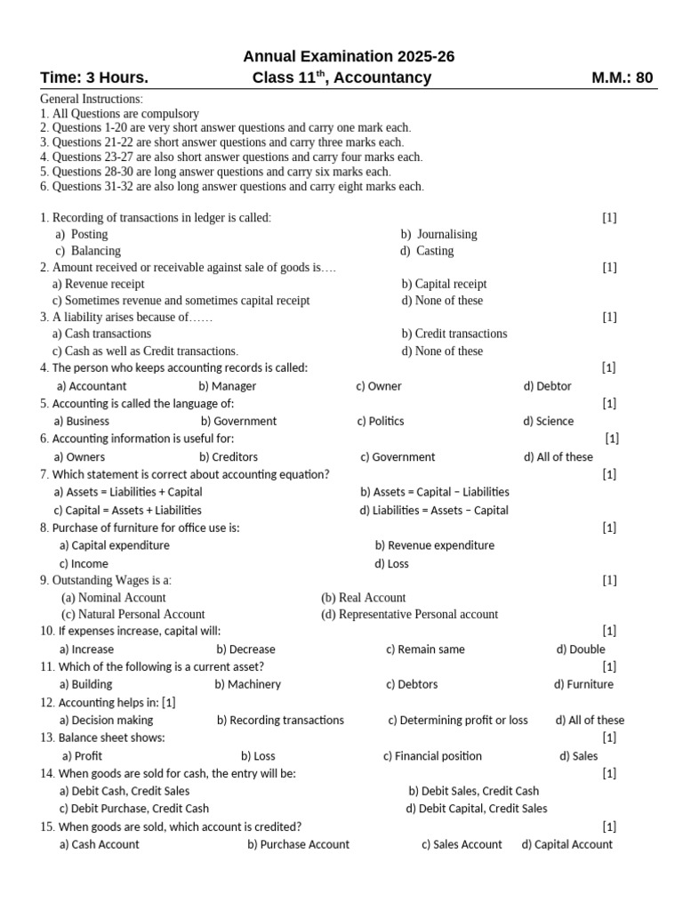 Class 11th Accountancy 2025-26 NN | PDF | Debits And Credits | Business ...