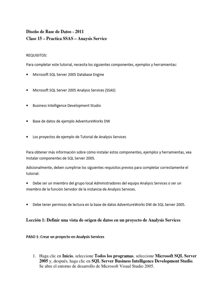 DBDD - Clase 15 - Practica SSAS | PDF | Servidor SQL de Microsoft ...