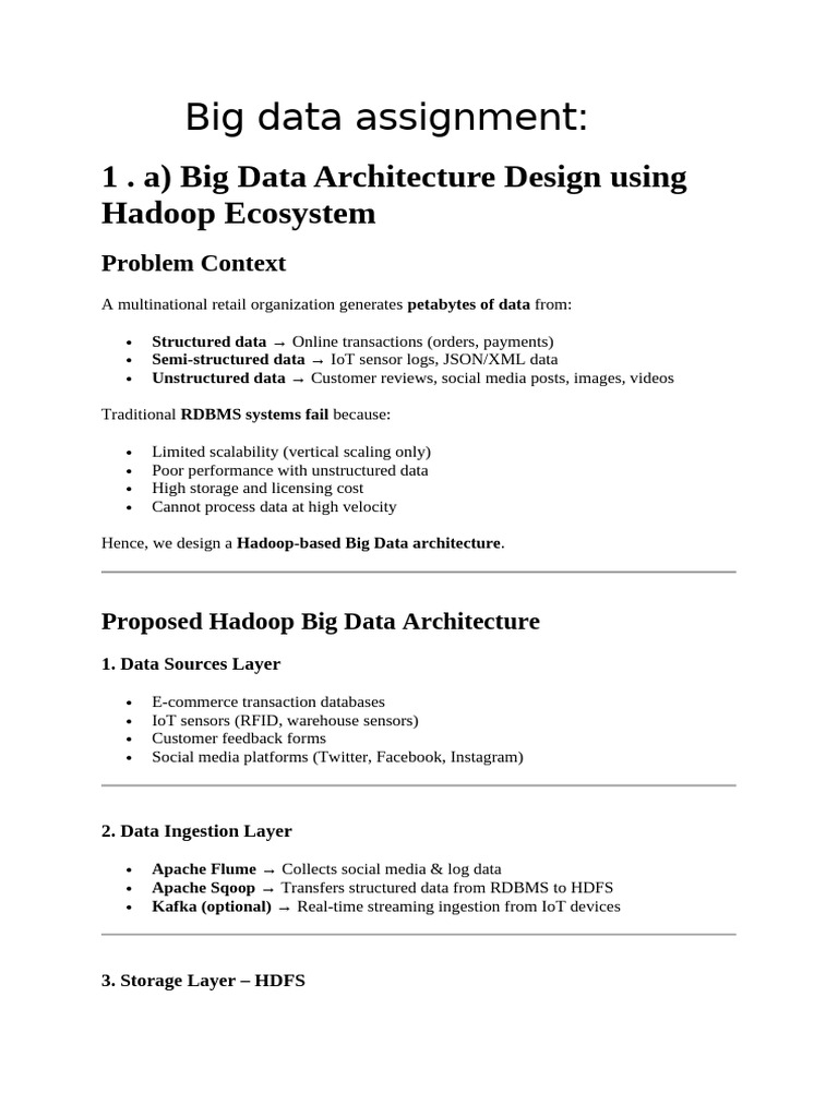 Big Data Assignment | PDF | Apache Hadoop | Map Reduce