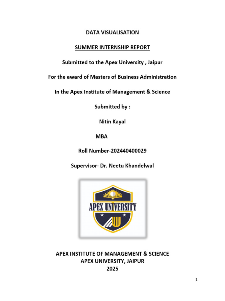 Nitin Kayal Summmer Internship Report(Final Draft) | PDF | Analytics ...