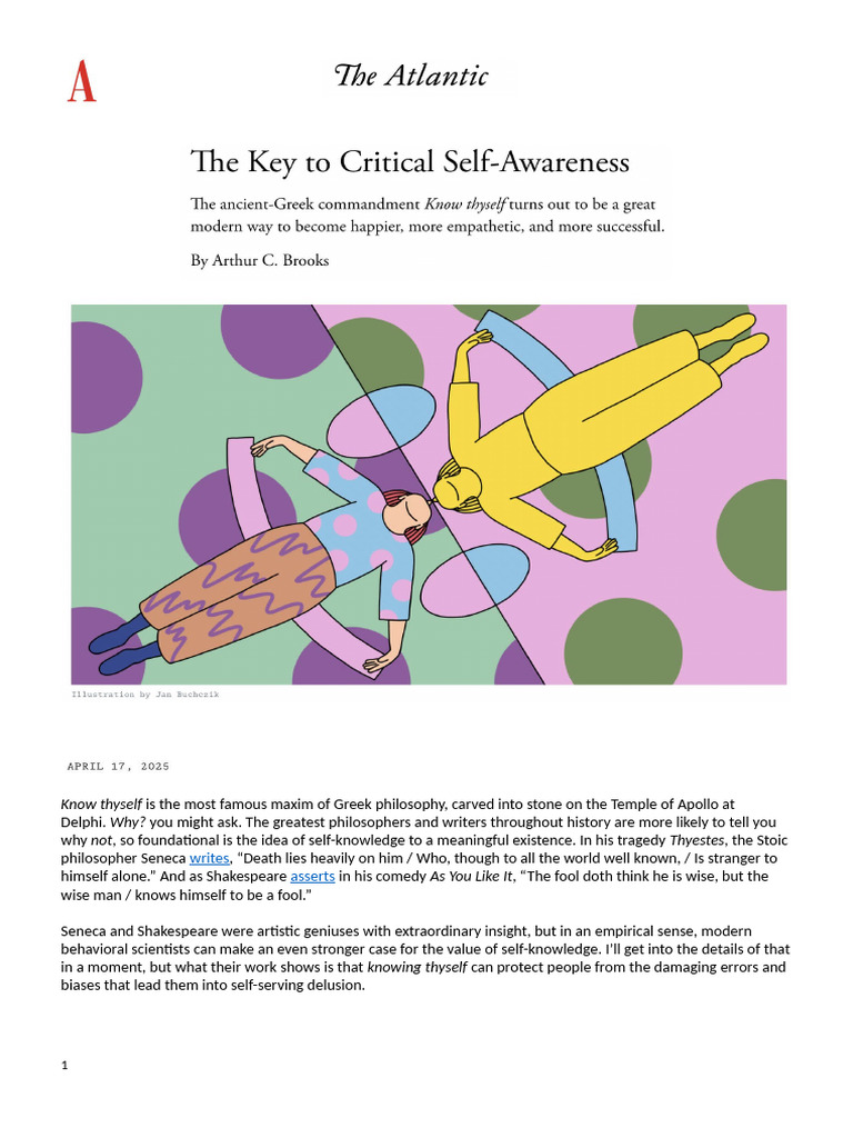 The Atlantic_The Key to Critical Self-Awareness | PDF | Self Esteem ...