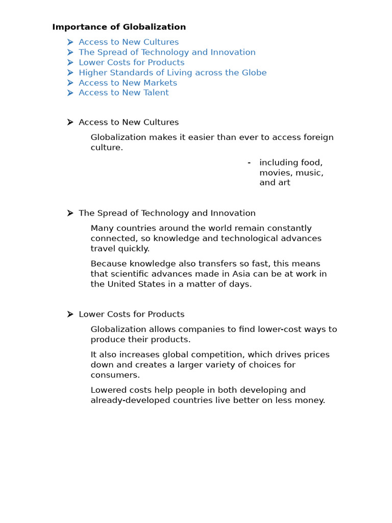 Importance and Challenges of Globalization | PDF | Globalization | Poverty