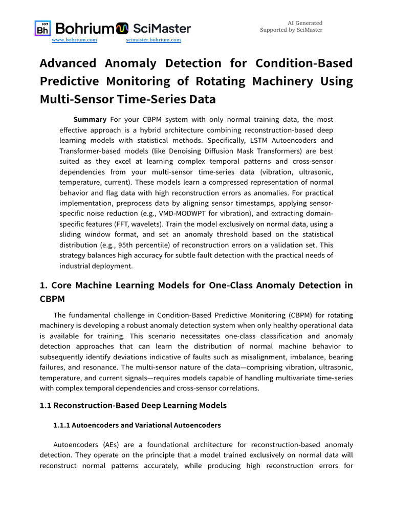 Advanced Anomaly Detection for Condition-Based Predictive Monitoring of ...