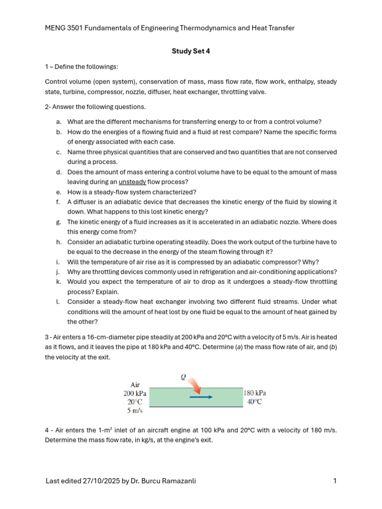 Study Set 4(1) | PDF | Heat | Fluid Dynamics