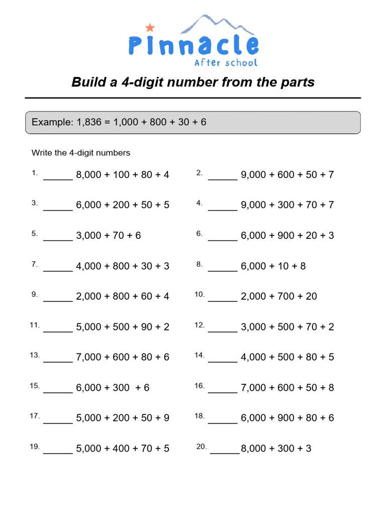 3rd and 4th Worksheet Expanded Form | PDF | Chess Theory | Chess Openings