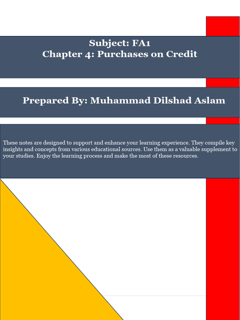 FA1 CH 4 - 2026 - Notes - Extra Reading | PDF | Debits And Credits ...