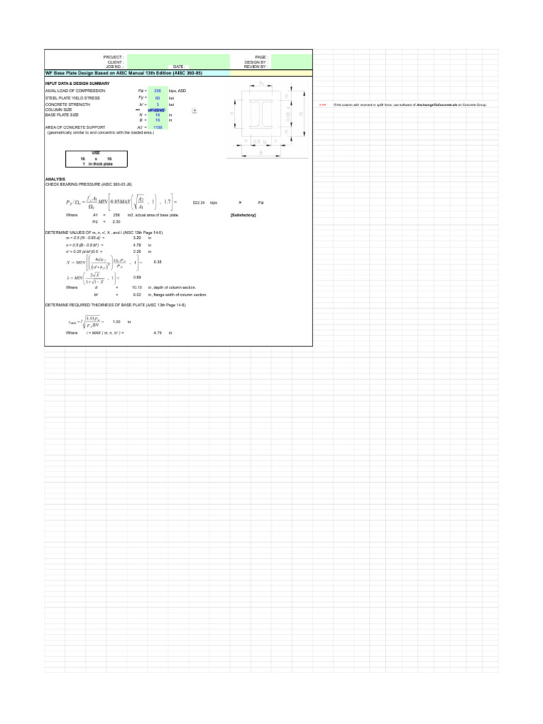 Base Plate | PDF | Column | Mechanical Engineering