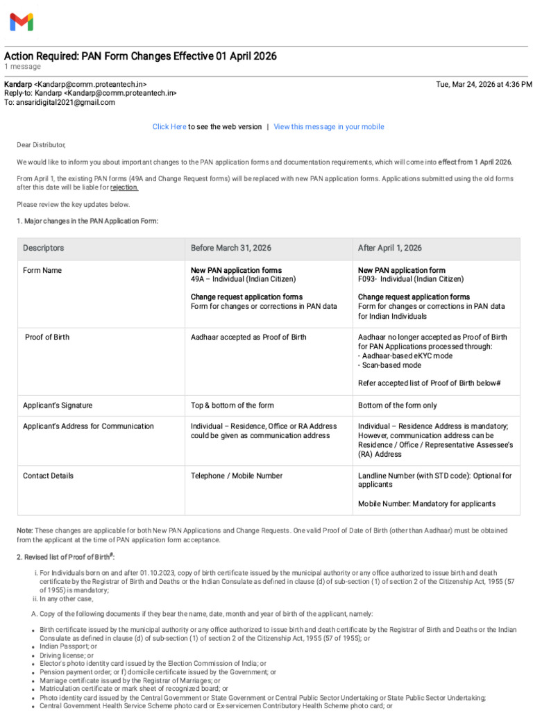 Gmail - Action Required - PAN Form Changes Effective 01 April 2026 ...