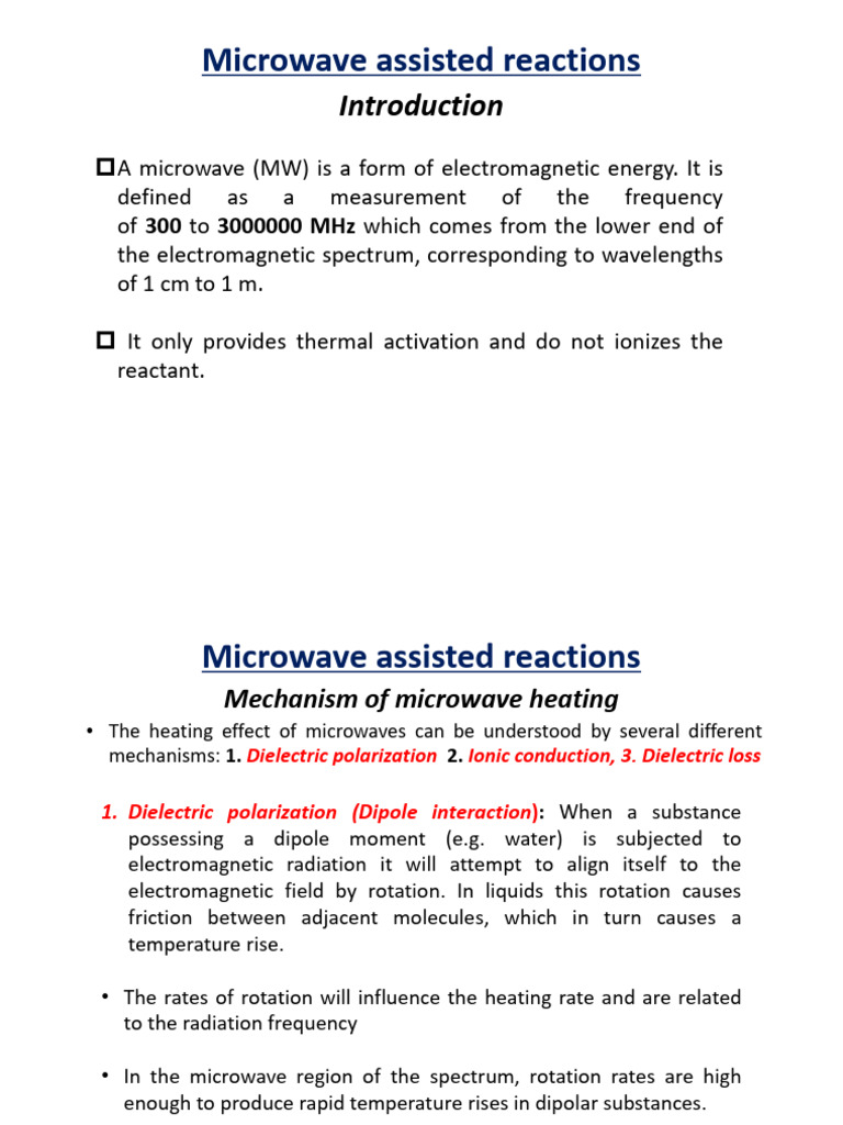 Microwave Assisted Synthesis 2 | PDF