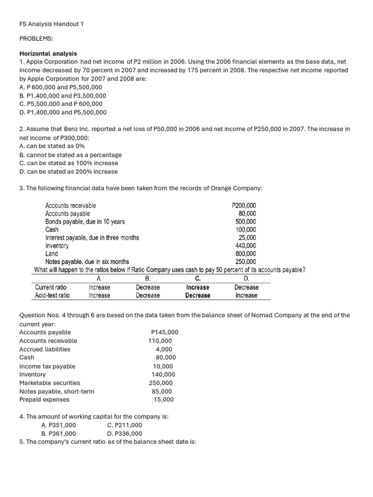 FS Analysis Handout 1 | PDF