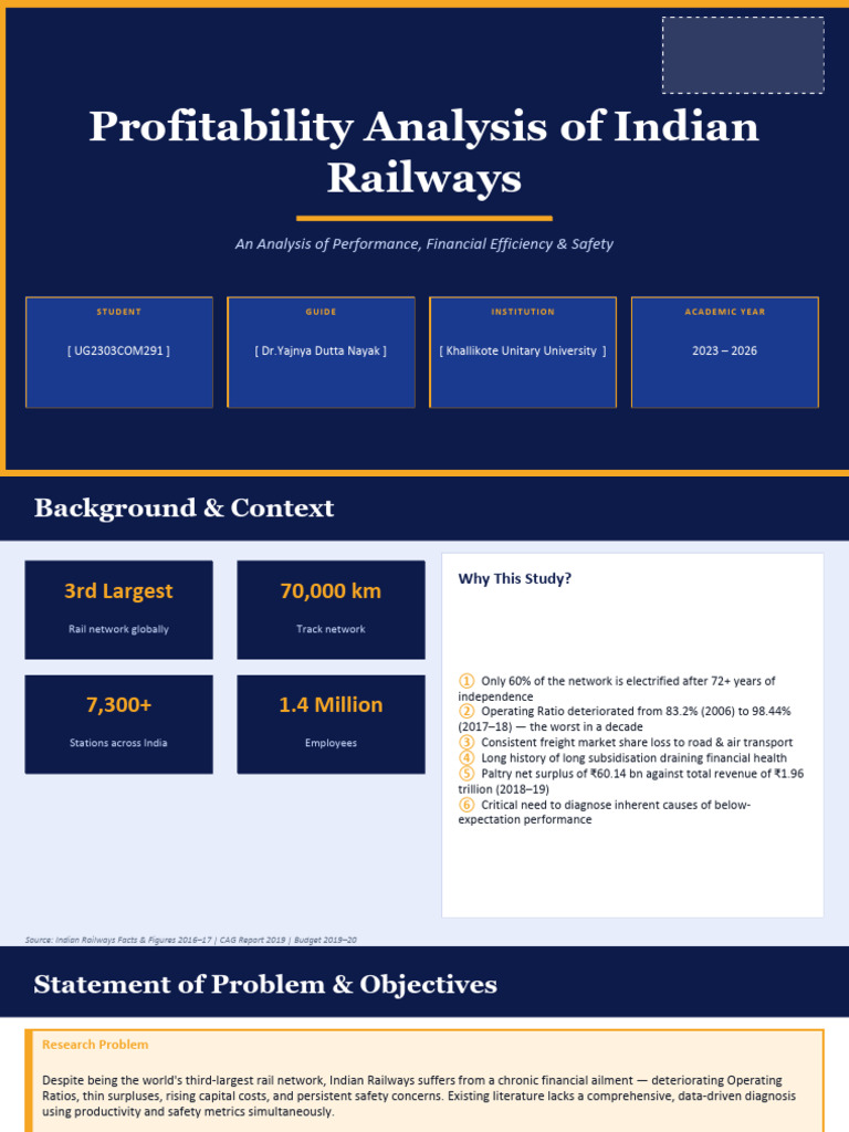 Profitability Analysis of Indian Railways | PDF | Rail Transport | Subsidy