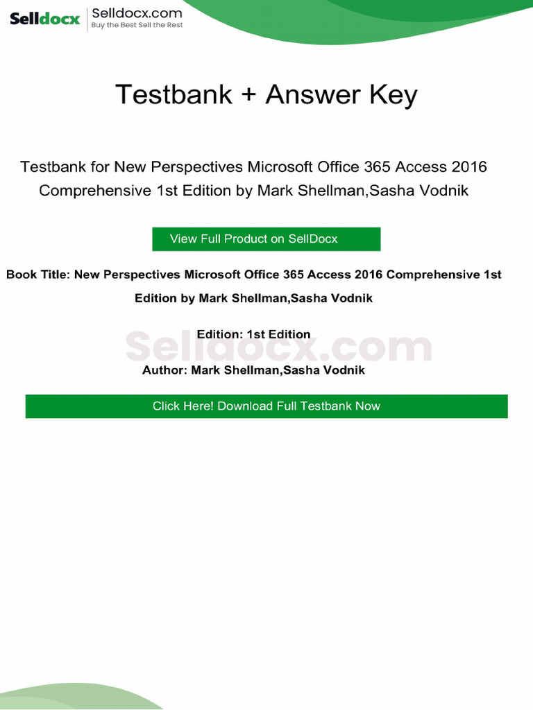 Question Bank For New Perspectives Microsoft Office 365 Access 2016 ...