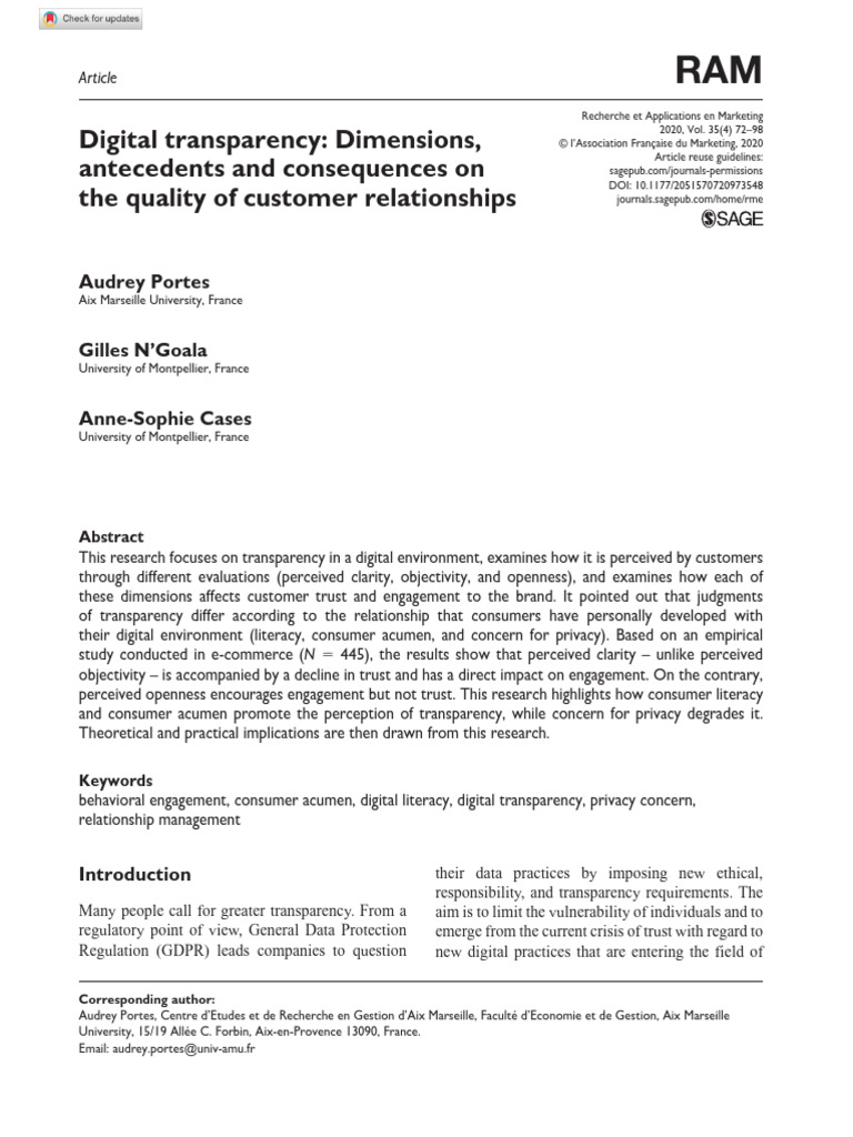 Digital transparency Dimensions, | PDF | Brand | Information
