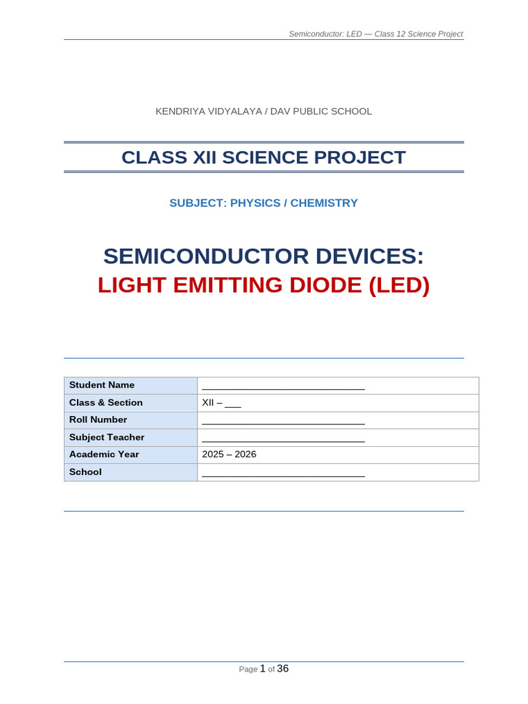 LED Semiconductor Project | PDF