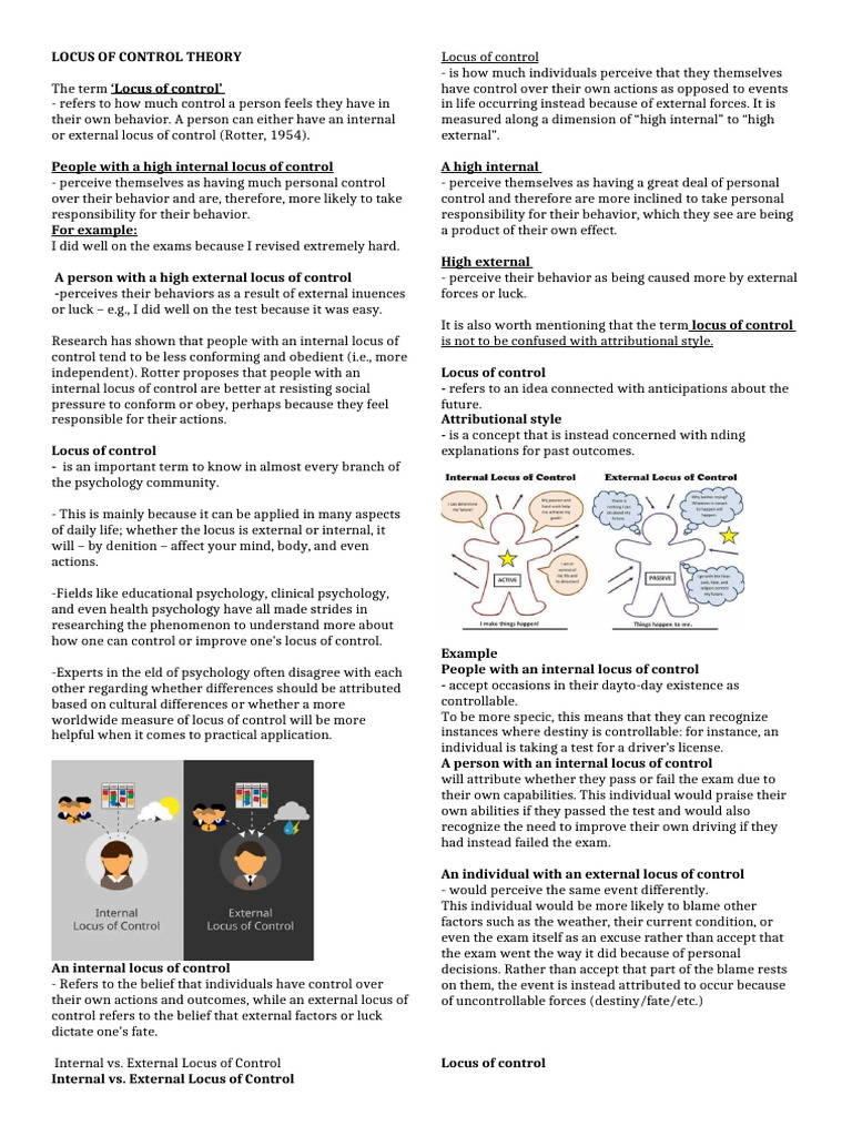 Locus of Control Reviewer | PDF | Social Psychology | Cognition