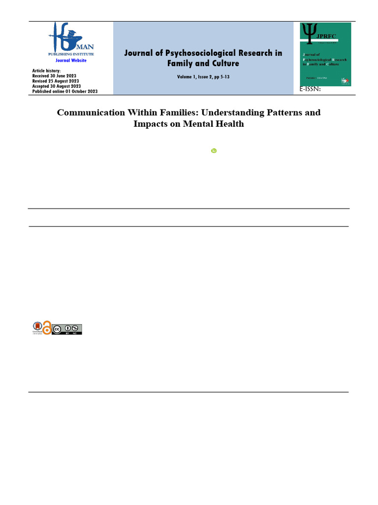 Communication Within Families Understanding Patterns and Impacts on ...