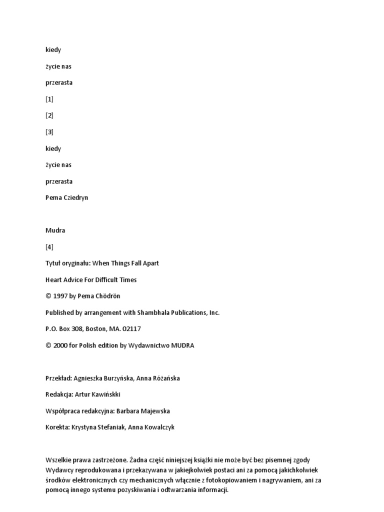 Pema Cziedryn Kiedy życie Nas Przerasta Pdf